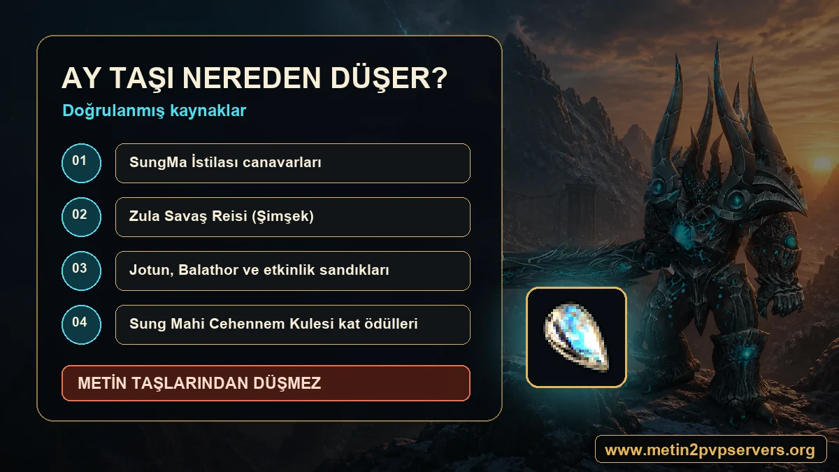 Metin2 Ay Taşı drop kaynakları ve Zula Savaş Reisi Şimşek bossu