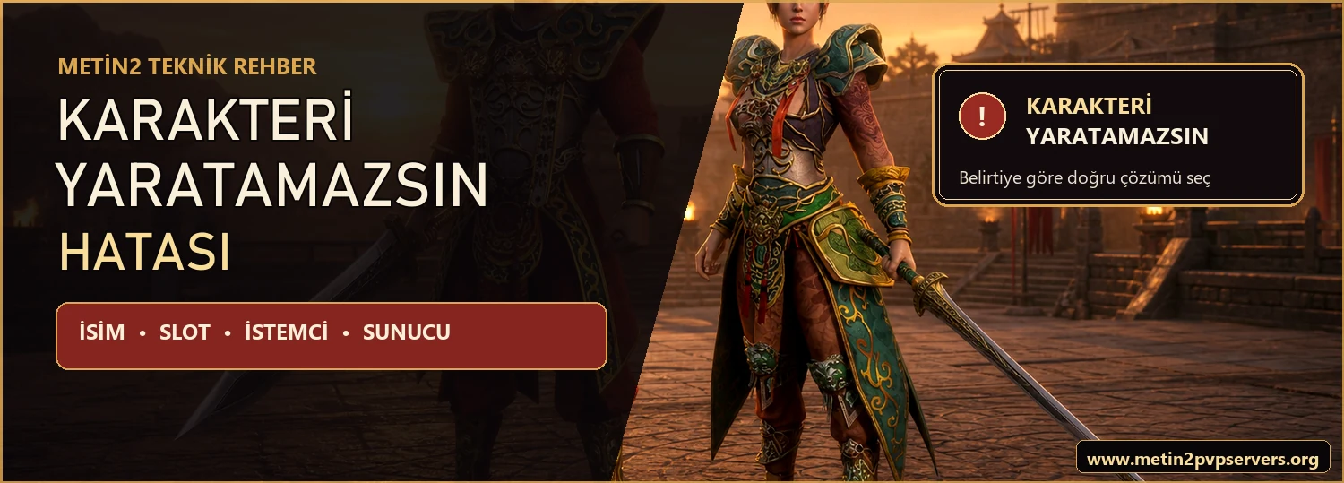 Metin2 karakteri yaratamazsın hatası isim slot hesap sunucu ve client çözüm rehberi