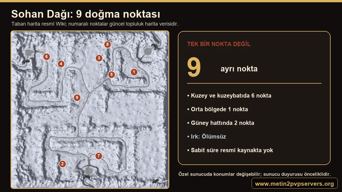 Metin2 Kızgın Hastalıklı Köpek Sohan Dağı dokuz doğma noktası haritası