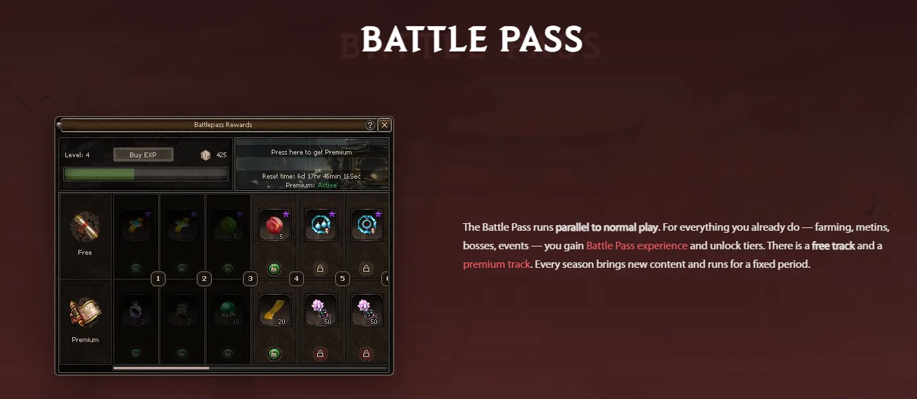 Age of Menor Battle Pass sistemi