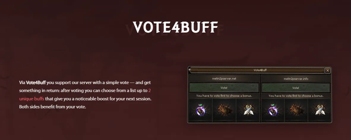 Age of Menor Vote4Buff sistemi