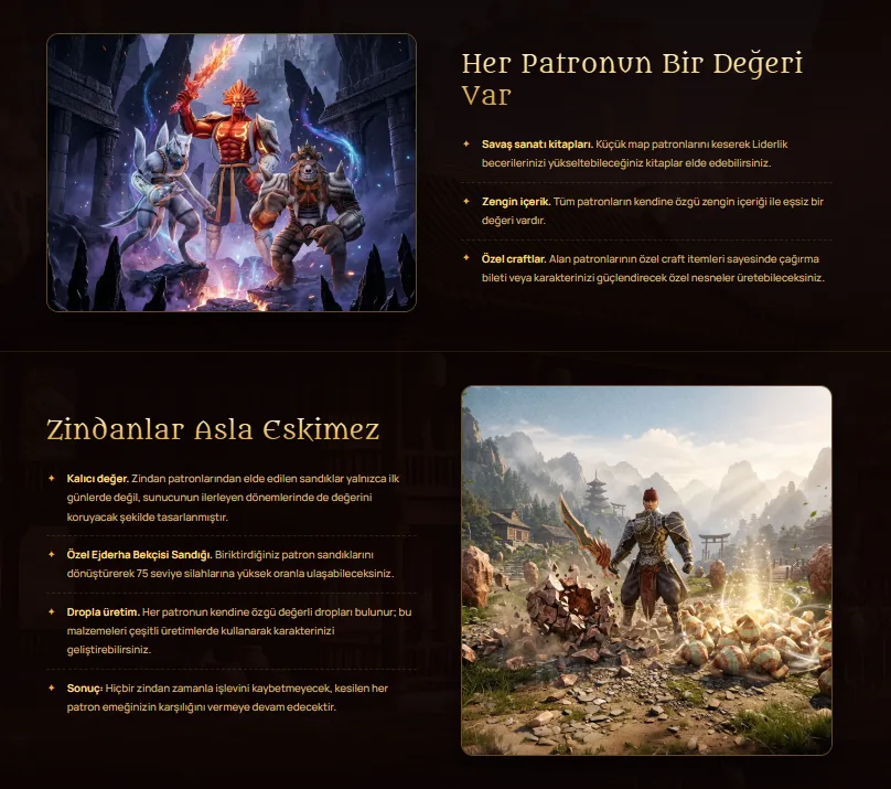M2Hype patron ve zindan sistemi