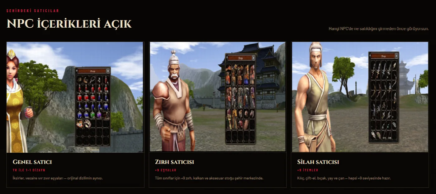Metin2 Remastered NPC içerikleri