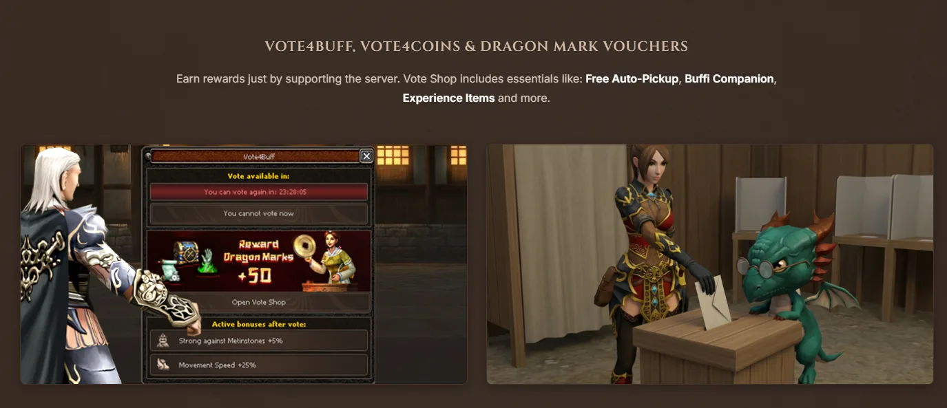 Rubinum Classic Vote4Buff, Vote4Coins ve Dragon Mark kuponları