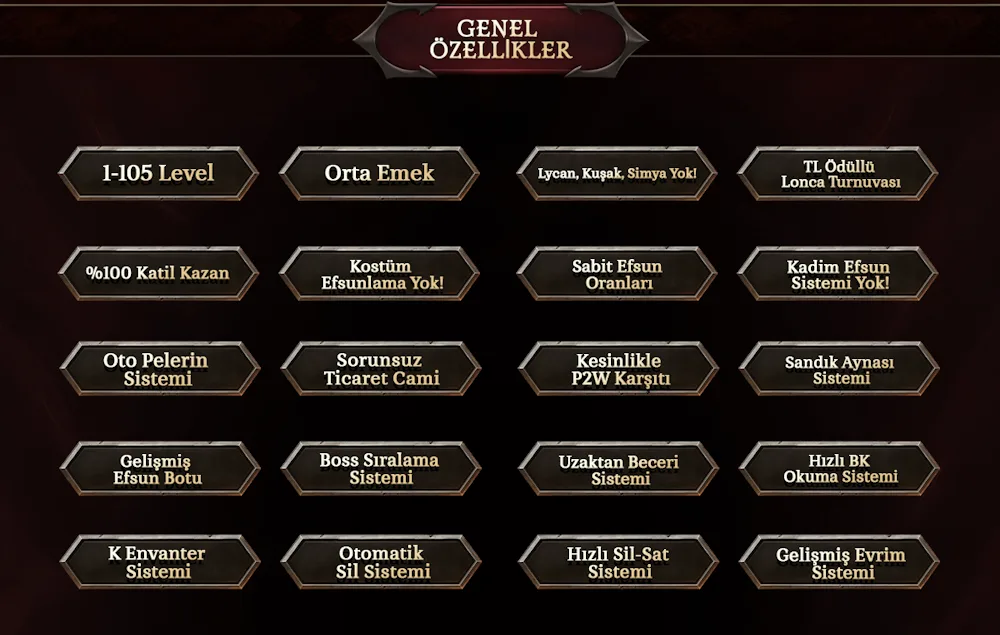 Velar2 genel sunucu özellikleri