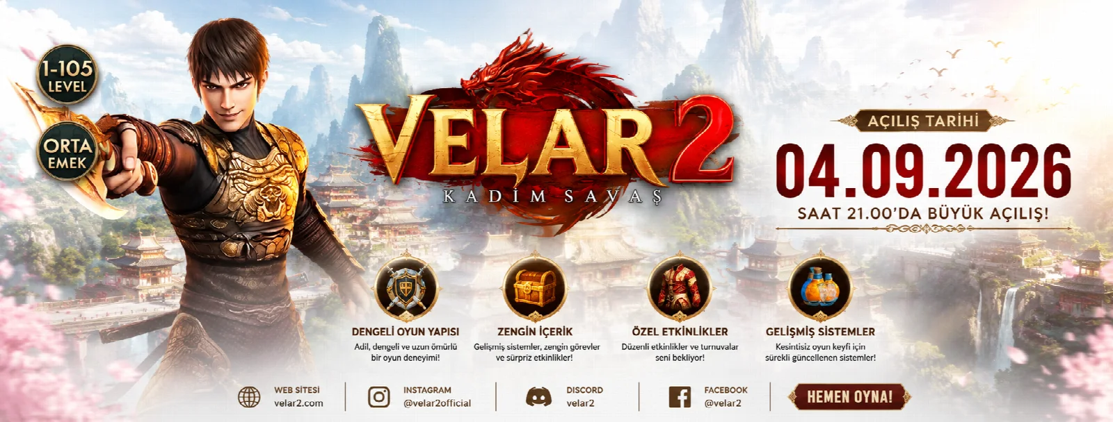 Velar2 4 Eylül 2026 1–105 Orta Emek sezon kapağı