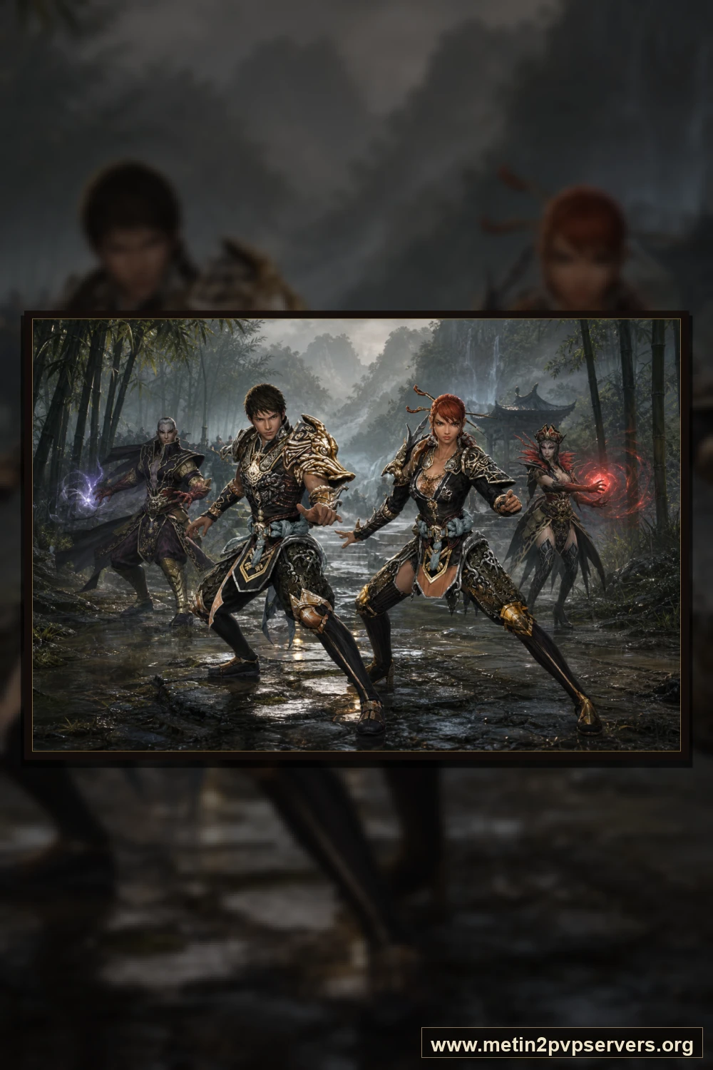 Bambu vadisinde ninja ve sura Metin2 akıncıları için sinematik Metin2 wallpaper dikey telefon duvar kağıdı