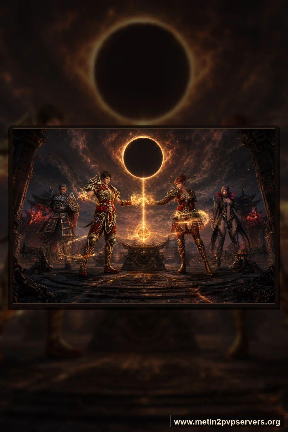 Tutulma meydanında ninja ve sura Metin2 akıncıları için sinematik Metin2 wallpaper dikey telefon duvar kağıdı