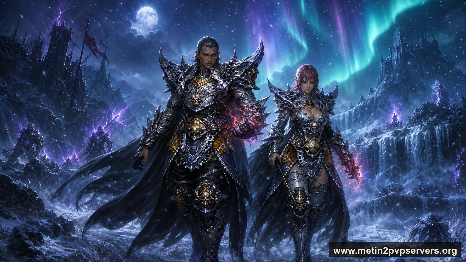 Aurora şelalesinde ruh enerjili Metin2 sura muhafızları için sinematik Metin2 wallpaper