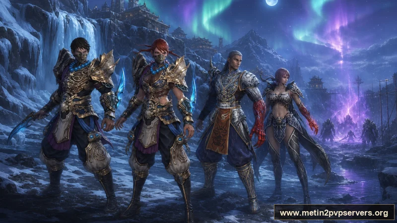 Aurora şelalesinde ninja ve sura Metin2 akıncıları için sinematik Metin2 wallpaper