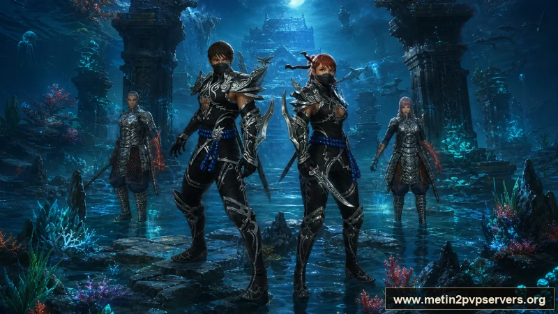 Batık tapınakta ay ışığında ninja ve sura Metin2 nöbetçileri için sinematik Metin2 wallpaper