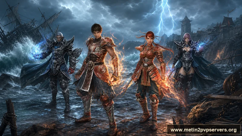 Fırtınalı sahilde ninja ve sura Metin2 akıncıları için sinematik Metin2 wallpaper