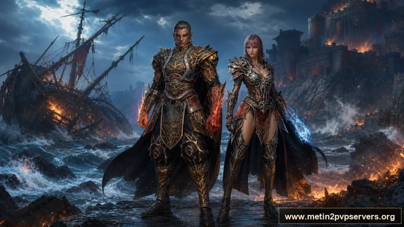 Fırtınalı sahilde ruh enerjili Metin2 sura muhafızları için sinematik Metin2 wallpaper