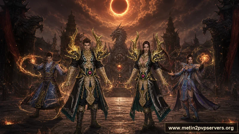 Tutulma meydanında ejderha büyüsü yapan Metin2 şamanları için sinematik Metin2 wallpaper